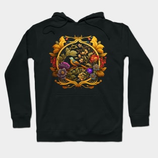 Bird with Floral Ornament Hoodie